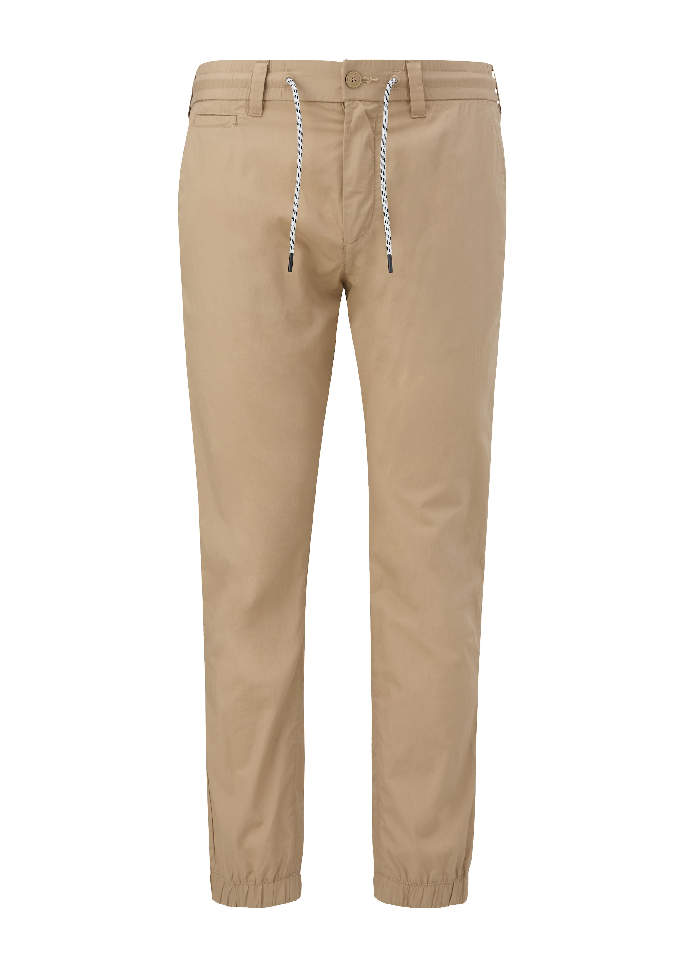 s.Oliver Tapered Broek 'Detroit' in Beige: voorkant