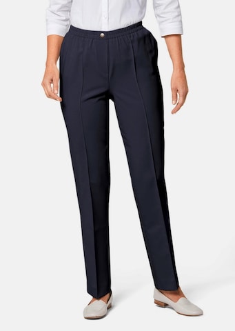 Goldner Regular Pleated Pants in Blue: front