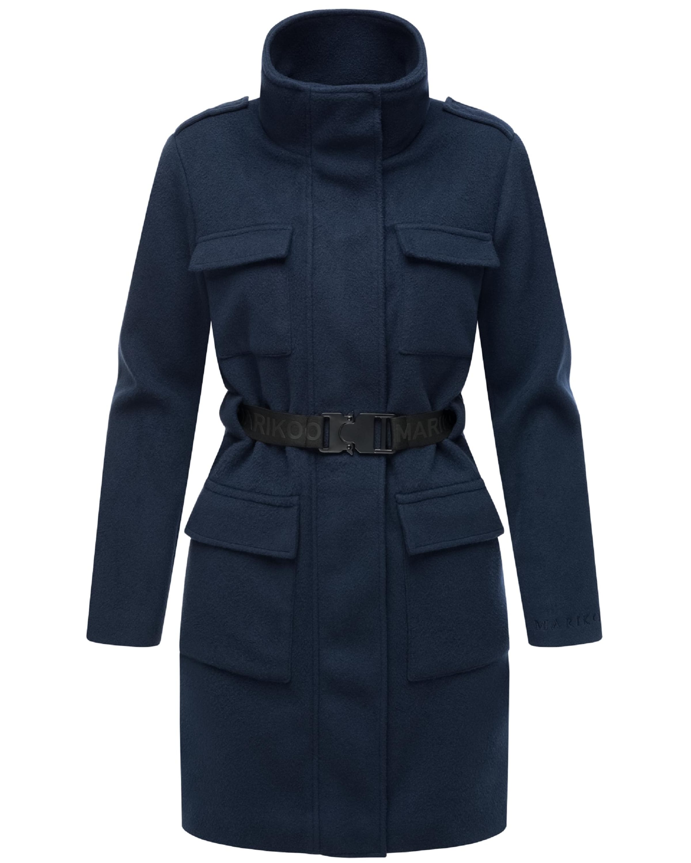 MARIKOO Ανοιξιάτικο και φθινοπωρινό παλτό 'Tanokoo 16' σε μπλε: μπροστά