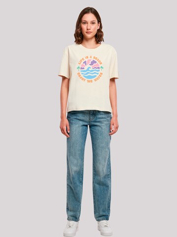 F4NT4STIC Shirt 'Life Is A Beach Enjoy The Waves' in Beige
