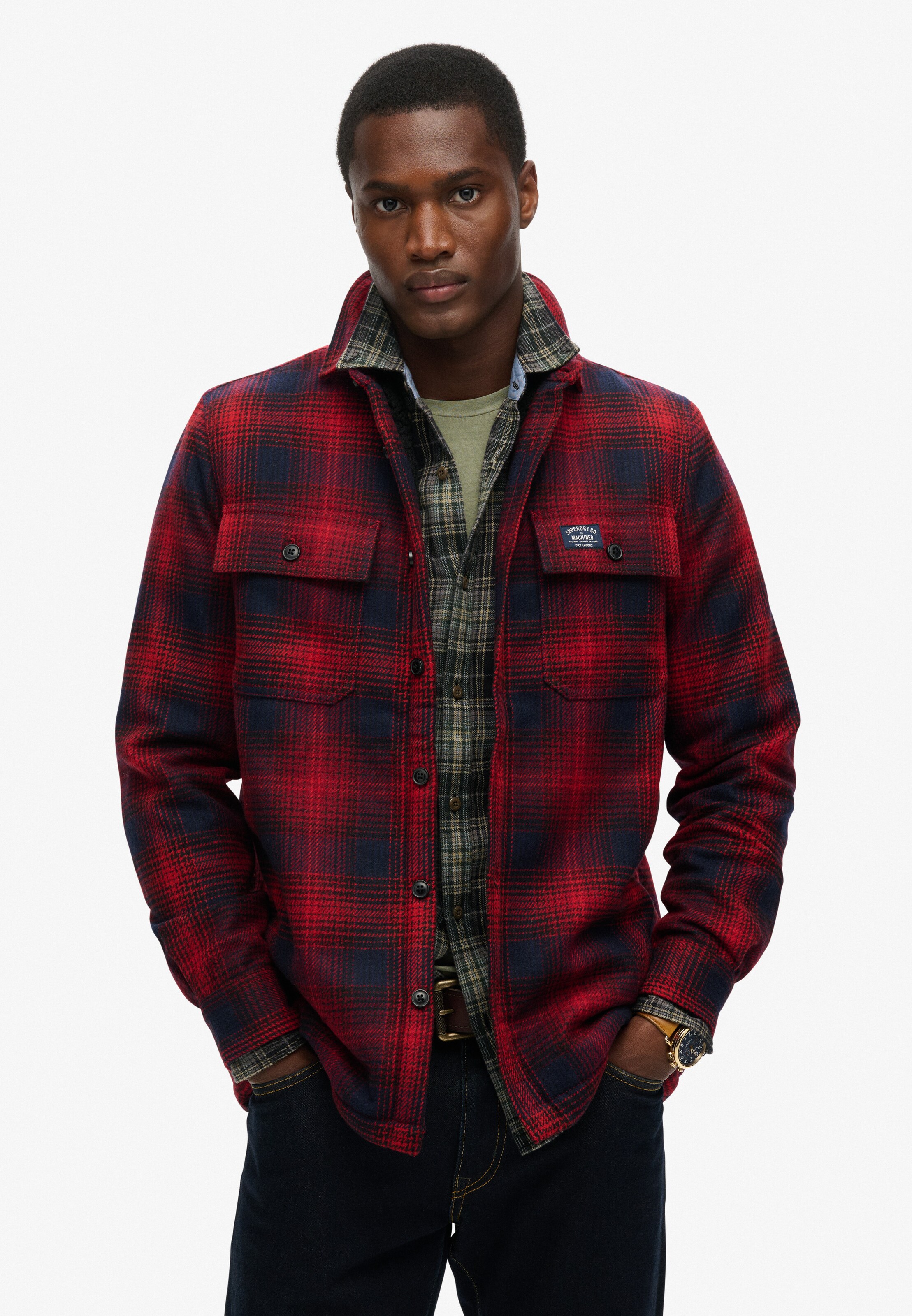 Veste mi-saison Superdry en rouge : devant