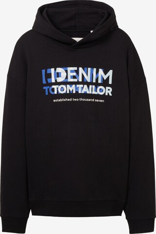 TOM TAILOR DENIM Sweatshirt in Black: front