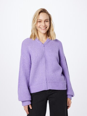 MSCH COPENHAGEN Knit Cardigan 'Odiana' in Purple: front