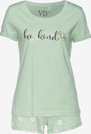 VIVANCE Pyjama 'Dreams' en jaune / jade / noir / blanc, Vue avec produit