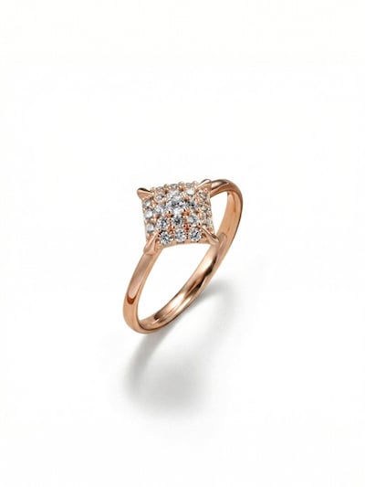 Anello 'Lumina - Rose Gold Plated Cushion Pavé' La Moda Me di colore oro, Visualizzazione prodotti