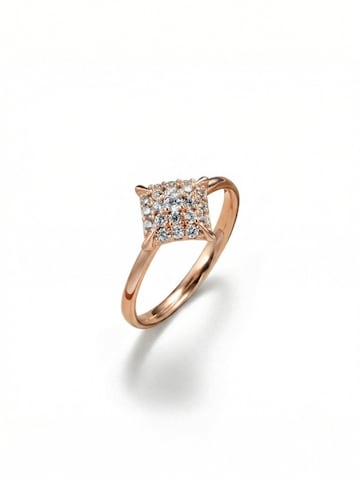 La Moda Me Ring 'Lumina - Rose Gold Plated Cushion Pavé' in Gold: front