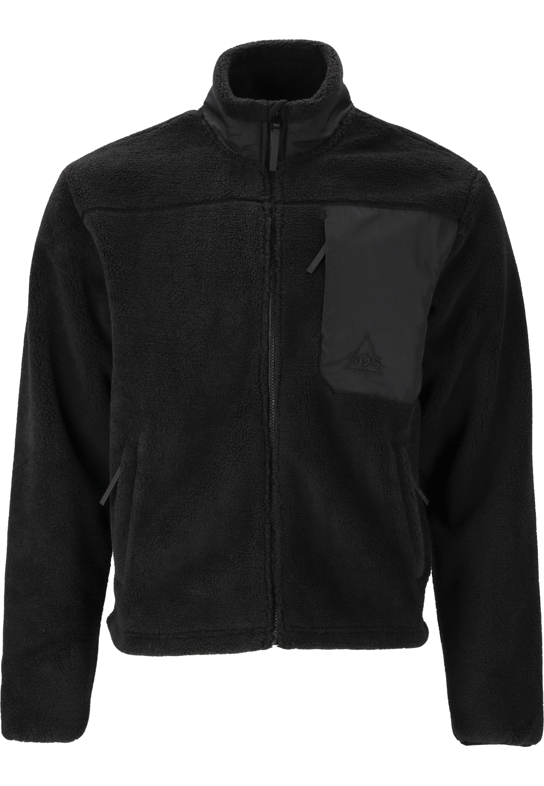 SOS Fleece Jacket 'La Grave' in Black: front