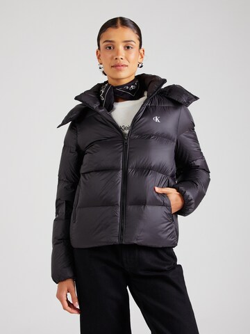 Calvin Klein Jeans Winterjas in Zwart: voorkant