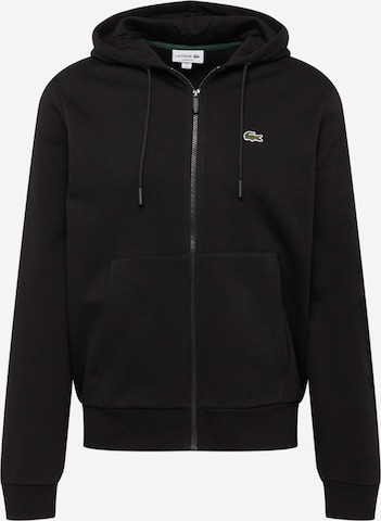 Veste de survêtement LACOSTE en noir : devant