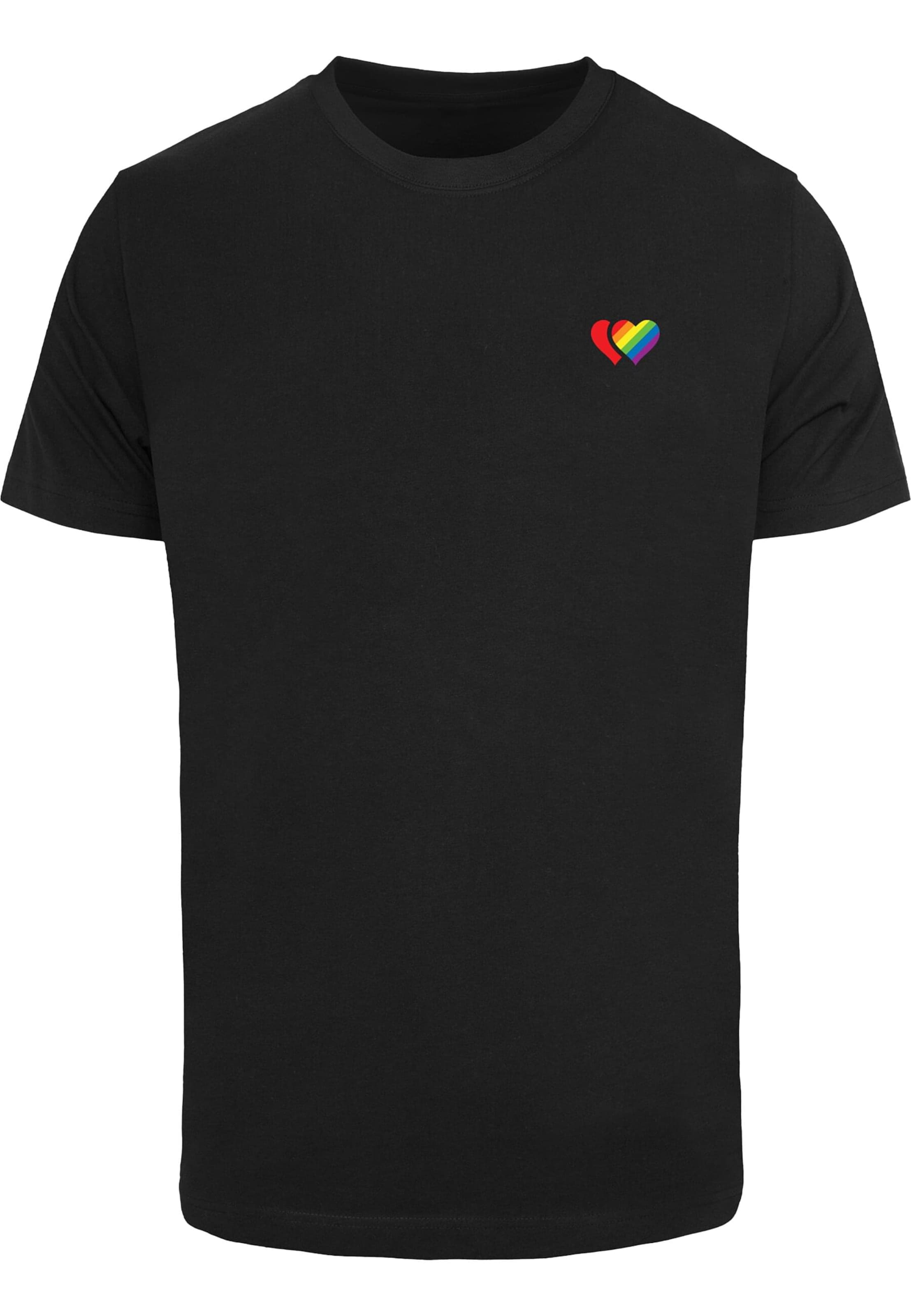 Mister Tee Tričko 'Double Hearts Pride' – černá: přední strana