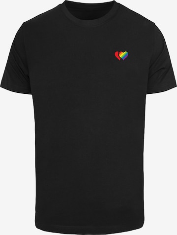 Mister Tee Shirt 'Double Hearts Pride' in Black: front