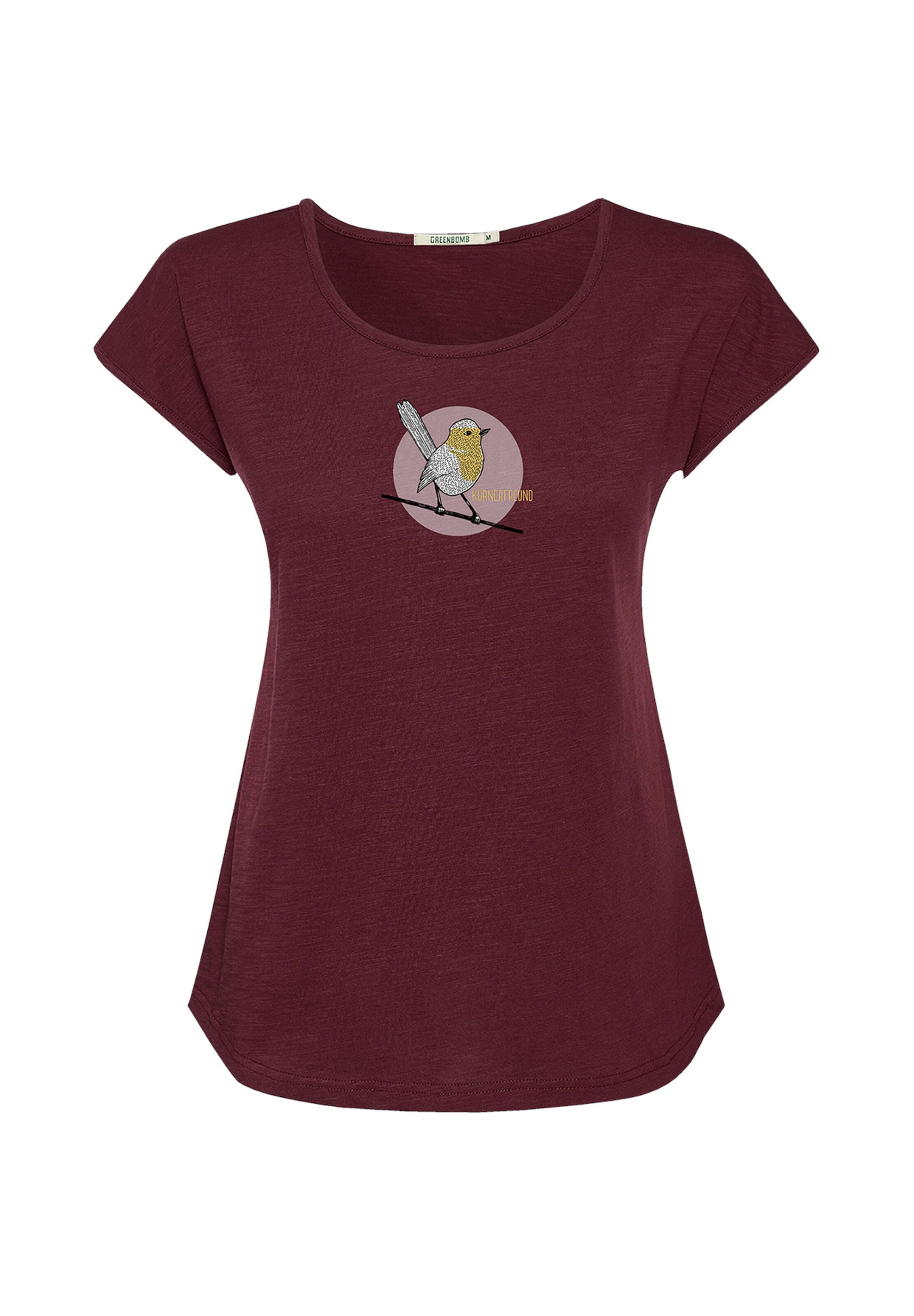 GREENBOMB Shirt 'Animal Koernerfreund' in Rood: voorkant