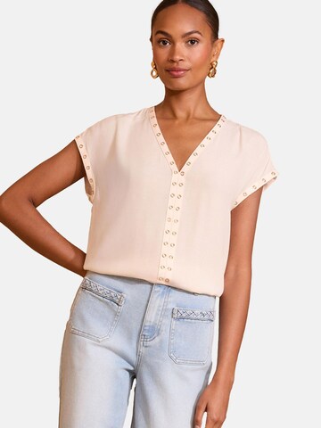 love & roses Bluse in Beige: Vorderseite