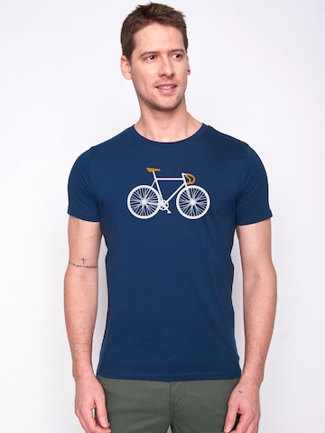 Maglietta 'Bike Two Guide' di GREENBOMB in blu: frontale