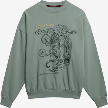 Superdry Sweatshirt 'Tokyo Narrative' in Groen: voorkant