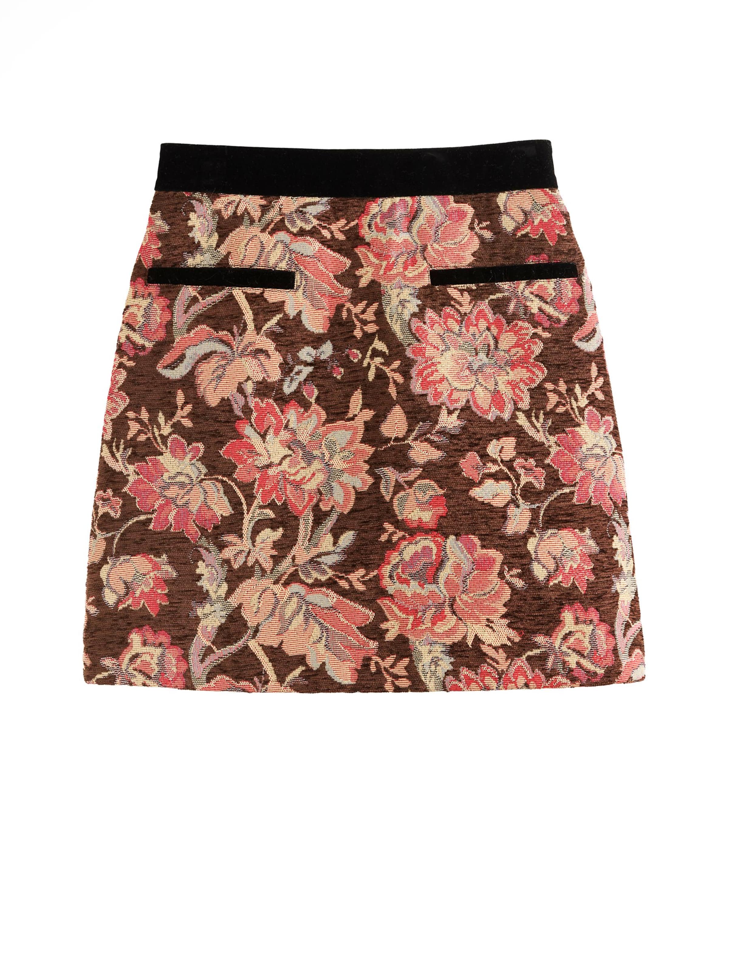 Gonna di love & roses in marrone: frontale