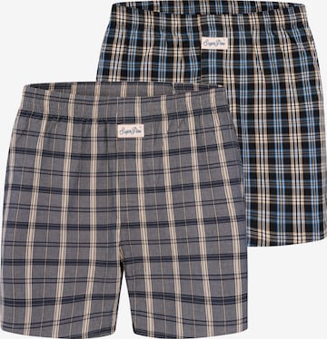 Sugar Pine Boxer ' Mix Karos ' in Blau: Vorderseite