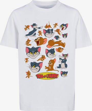 T-Shirt 'Tom And Jerry Many Faces' F4NT4STIC en blanc : devant