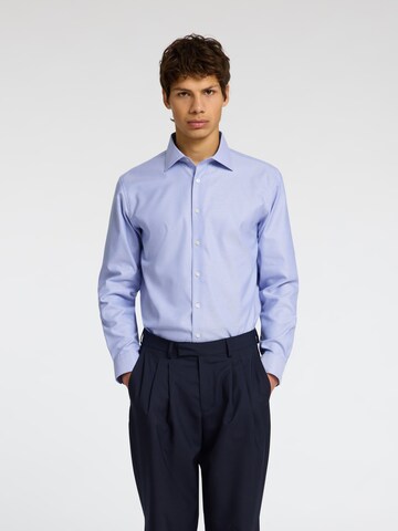 SELECTED HOMME Slim fit Button Up Shirt 'SLHLux' in Blue: front