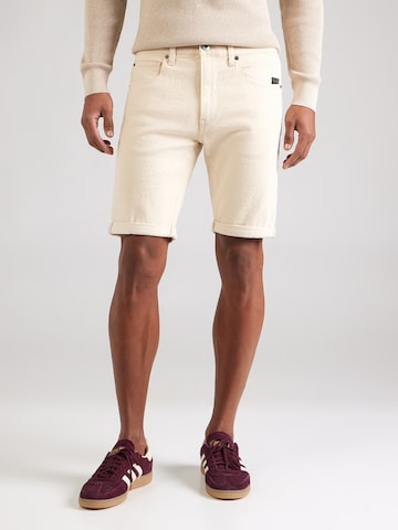 G-STAR Slimfit Jeans '3301' in Beige: voorkant