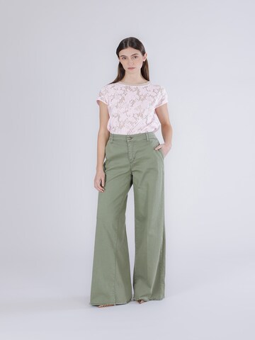 Wide leg Jeans di CAFè NOIR in verde: frontale