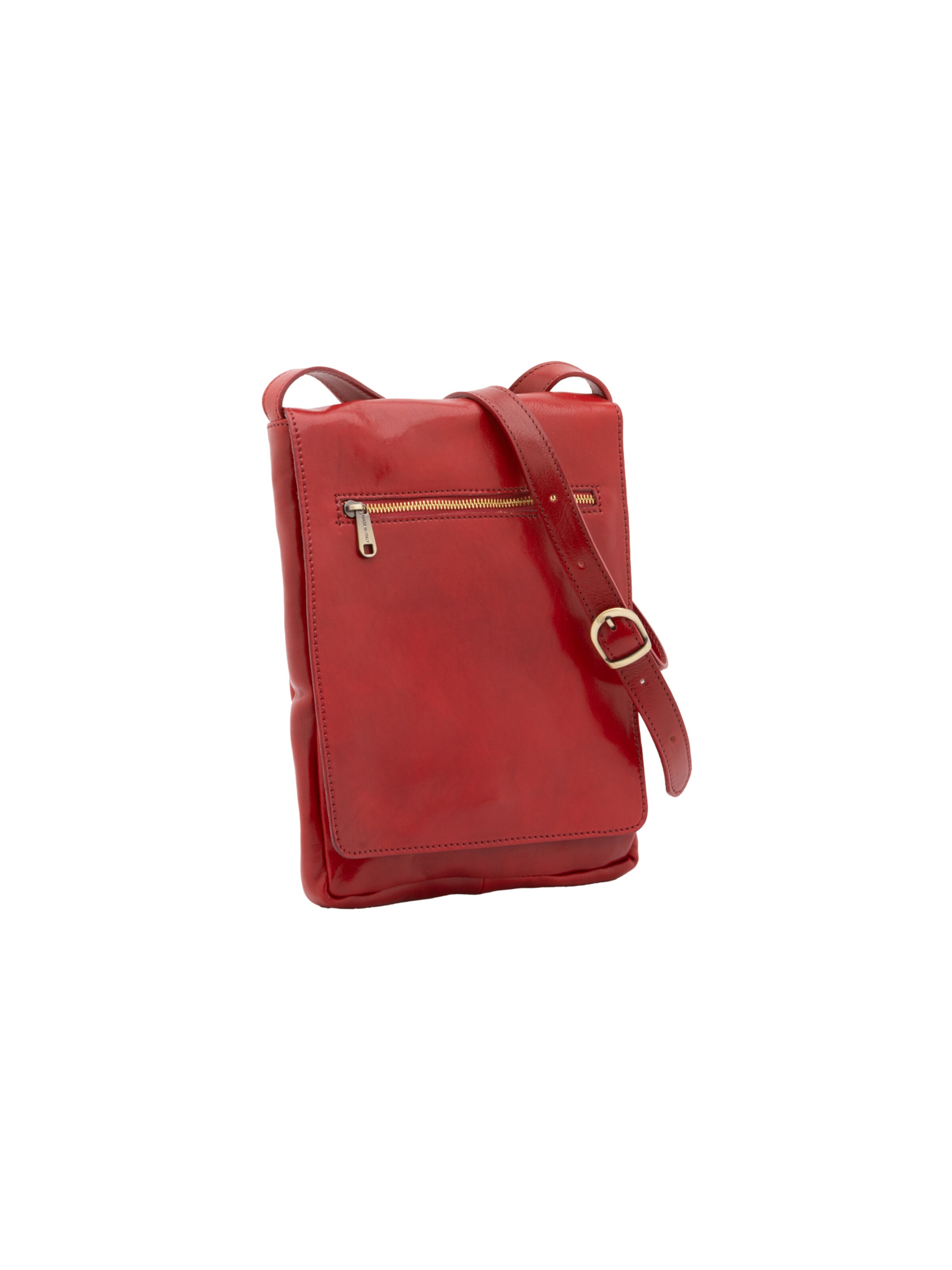 Borsa a tracolla 'Borsa a tracolla uomo vera pelle vacchetta con chiusura calamita - Made in Italy' di I Fratelli in rosso