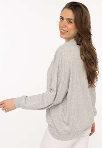 Zwillingsherz Sweatshirt 'FEEL GOOD CLUB' in Grijs