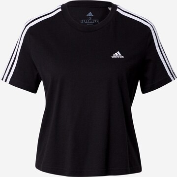 ADIDAS SPORTSWEAR Funkcionalna majica 'Essentials Loose 3-Stripes ' | črna barva: sprednja stran