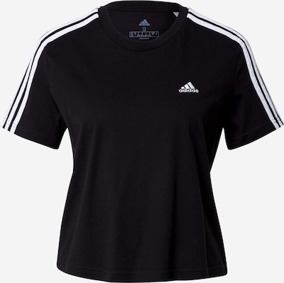 ADIDAS SPORTSWEAR Sporta krekls 'Essentials Loose 3-Stripes ', krāsa - melns / balts, Preces skats