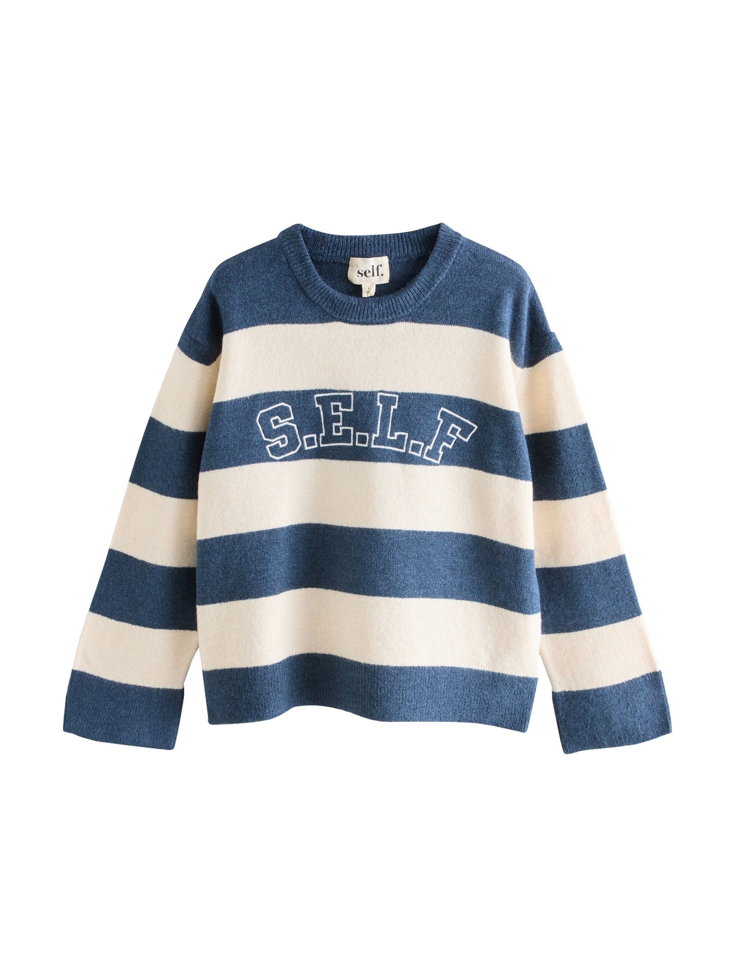 self. Sweater in Blue: front