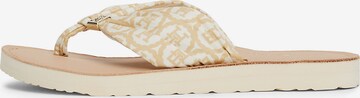 TOMMY HILFIGER T-Bar Sandals in Beige: front