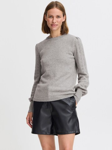b.young - Pullover ' BYNONINA POINTELLE JUMPER' em cinzento: frente