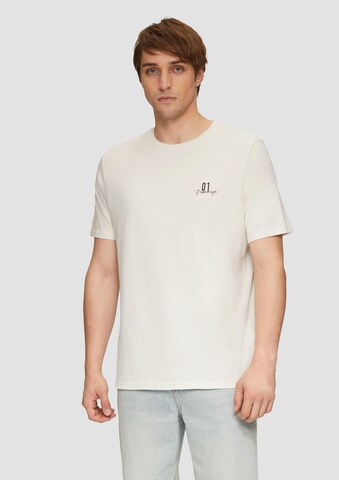 QS Shirt in Beige: voorkant