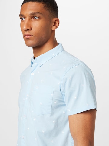 HOLLISTER Regular fit Button Up Shirt 'GEO' in Blue