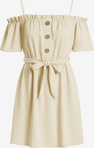 Robe Elara en beige : devant