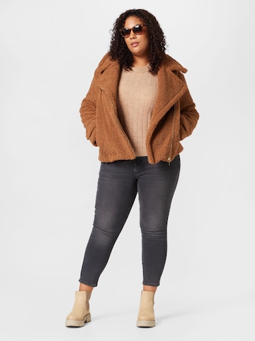 River Island Plus Between-Season Jacket 'BORG' in Brown