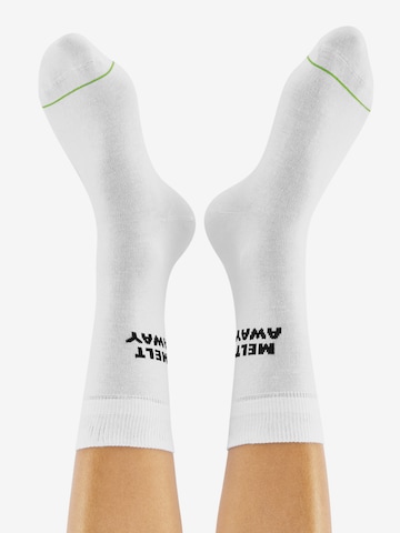 CHEERIO* Socks 'MELTIN AWAY' in White: front