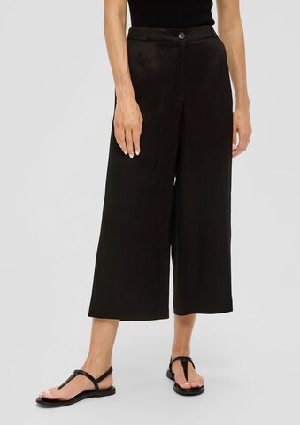 s.Oliver BLACK LABEL Wide Leg Hose in Schwarz: predná strana