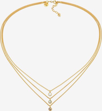 ELLI PREMIUM Halskette Choker, Edelsteinkette, Layer in Gold