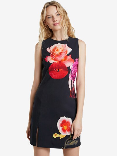 Desigual Šaty 'VEST_LIPS' - béžová / pink / červená / černá, Model/ka