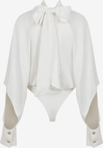 NOCTURNE Blouse Bodysuit in White