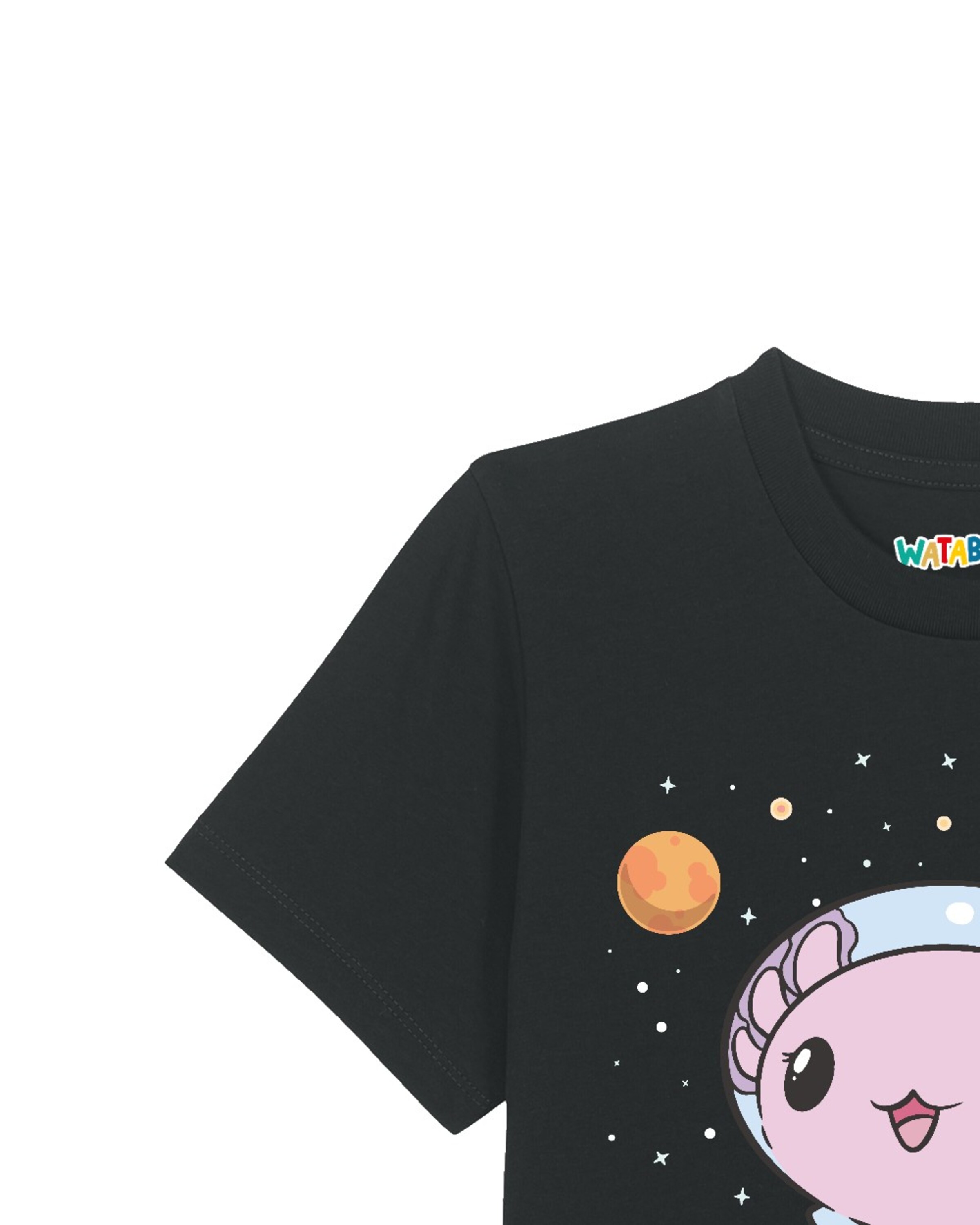 T-Shirt ' Axolotl in space ' watabout.kids en noir