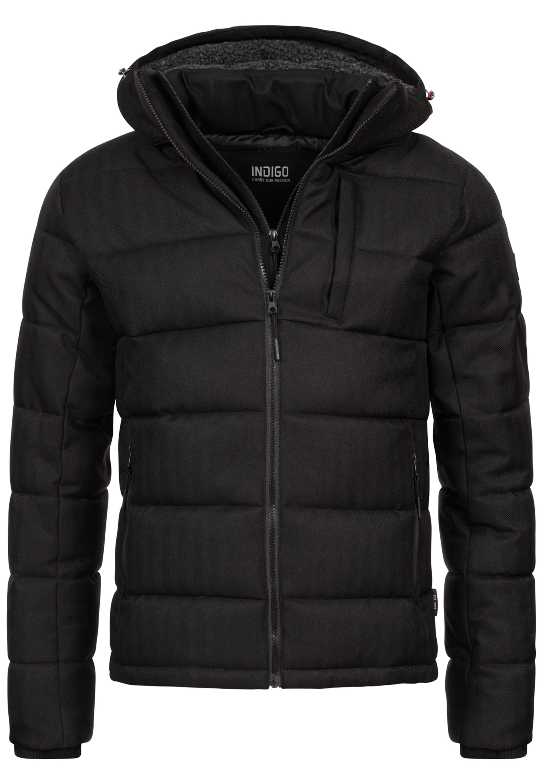 INDICODE JEANS Winter Jacket in Black: front