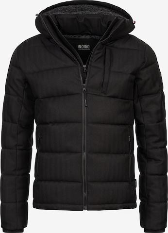 INDICODE JEANS Winter Jacket in Black: front