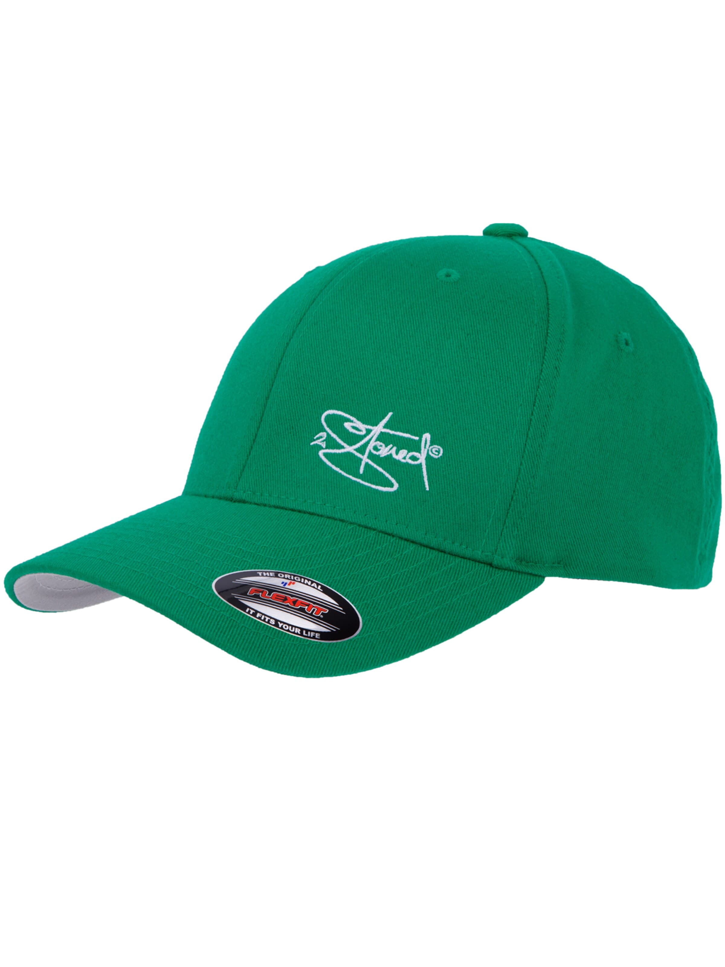 2Stoned Cap 'Flexfit Wooly Combed Classic' in Green: front