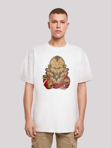 F4NT4STIC Shirt 'Happy Cyber Buddha CYBERPUNK STYLES' in White: front