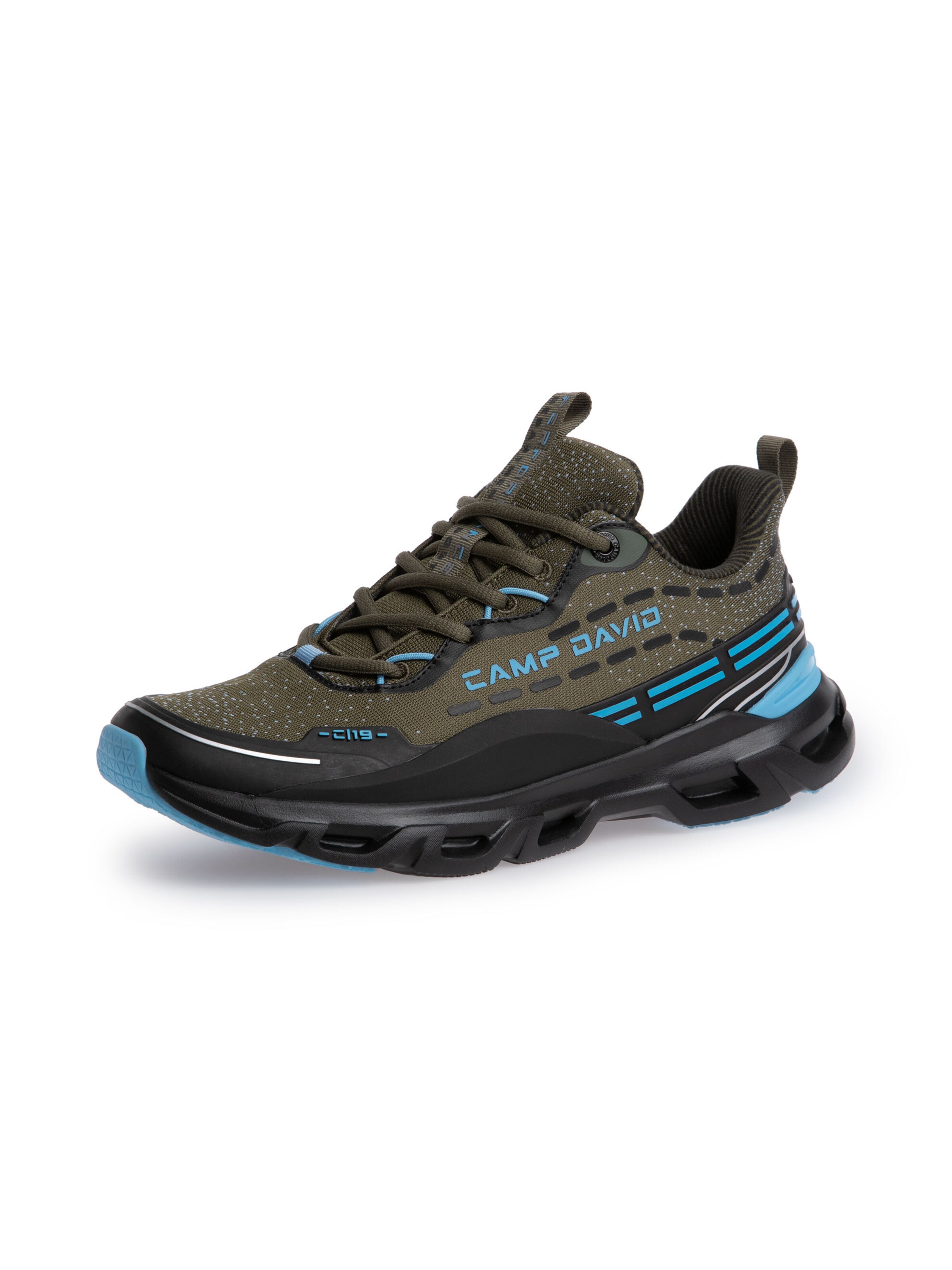 CAMP DAVID Premium Sneaker im Jacquard-Design in Grün: Vorderseite