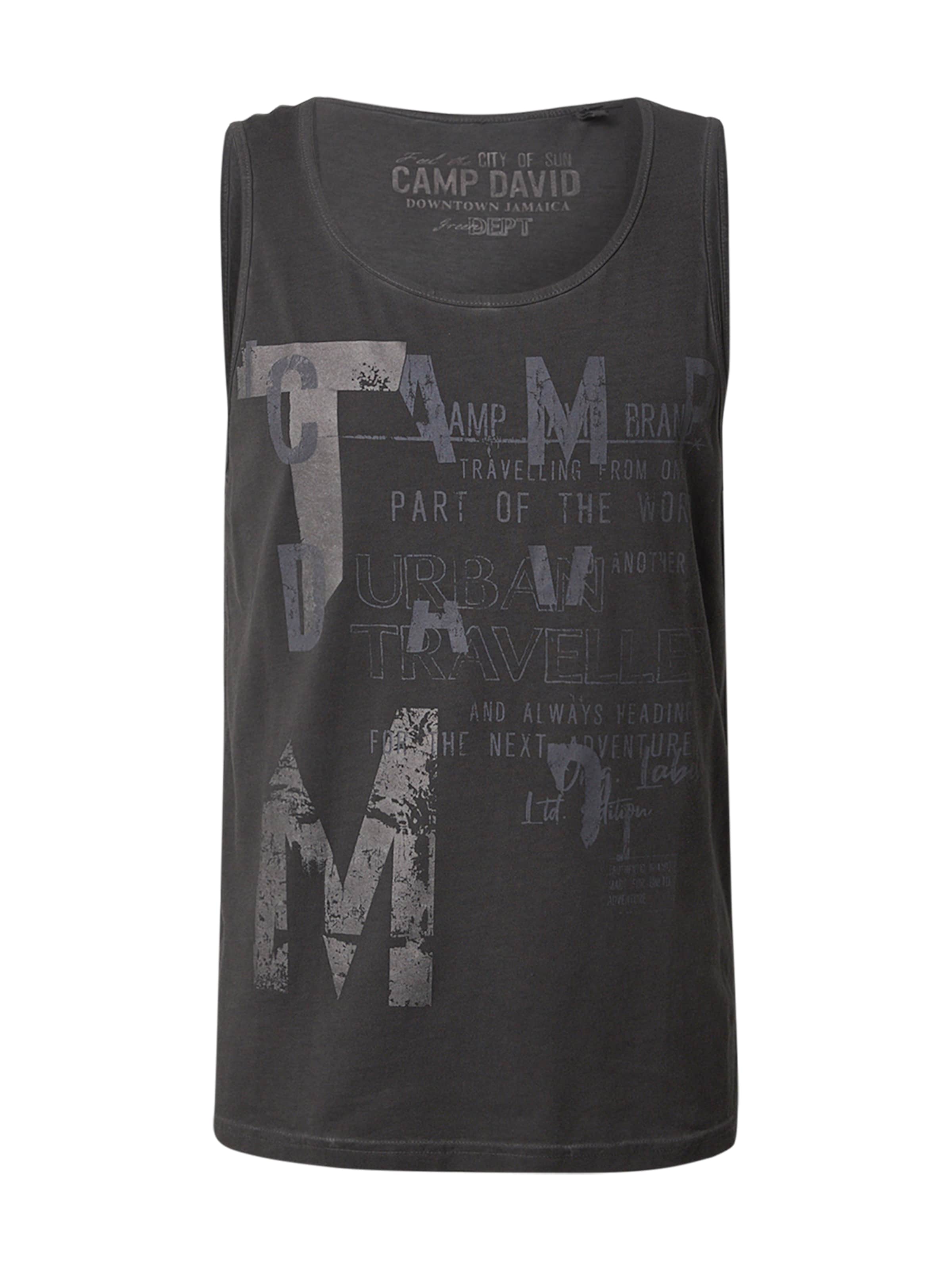 CAMP DAVID Tričko - Čierna: predná strana