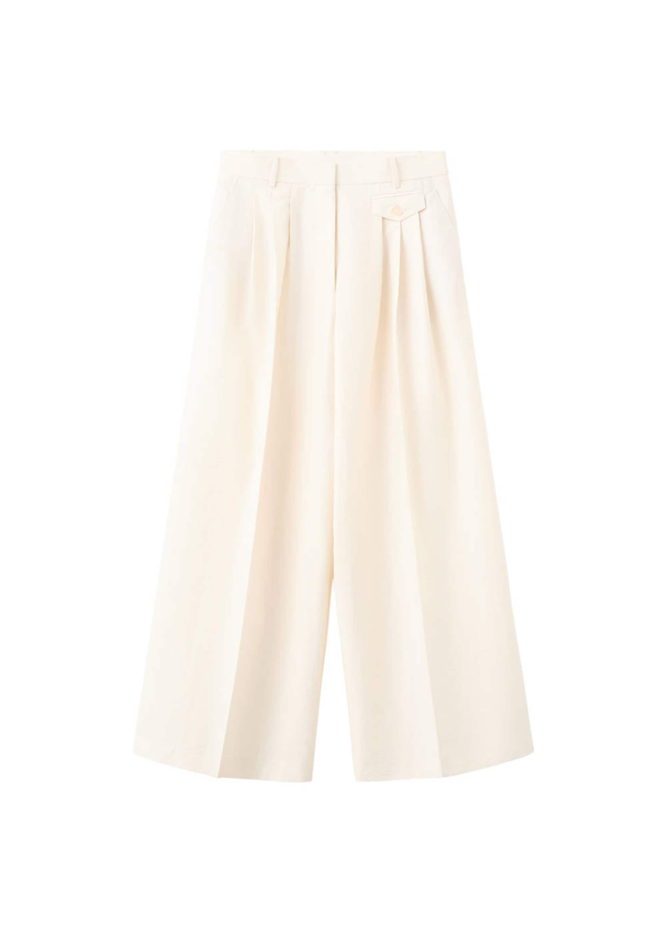 MANGO Loosefit Hose in Beige: Vorderseite