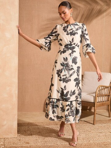 Robe love & roses en beige